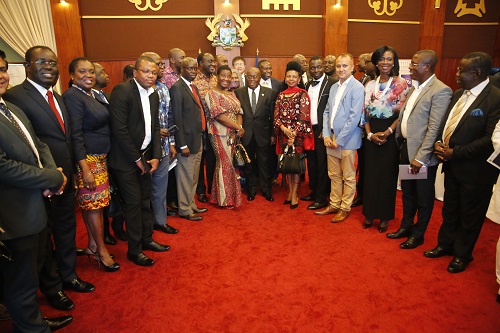 President-Akufo-Addo-with-some-memebers-of-Ghana-Club-100-at-the-Jubilee-House.