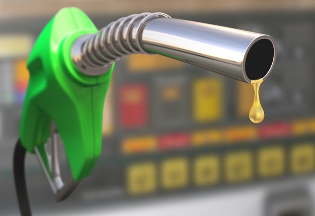 Gas pump with a drop of gasoline fuel.
